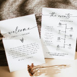 BLAIR Modern Minimal Welcome Letter Timeline Card<br><div class="desc">This wedding welcome letter and timeline features a minimalist bohemian design with edgy handwritten fonts. The simple black and white colour combination makes it the perfect addition to any event. Easily edit *most* wording on this timeline. Click 'click to customise further' in the personalisation section to open up the full...</div>