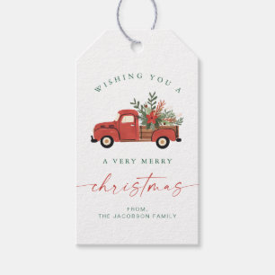 BLAIR Scandinavian Red Car Tree Christmas Gift Tags