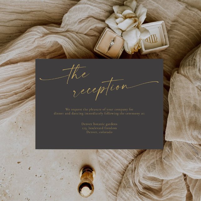 BLAIRE Modern Calligraphy Wedding Reception Enclosure Card (Creator Uploaded)