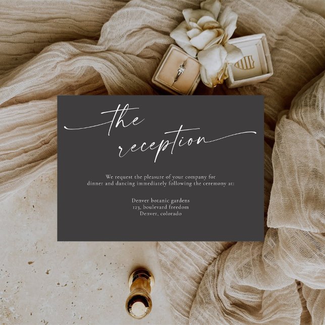 BLAIRE Modern Calligraphy Wedding Reception Enclosure Card (Creator Uploaded)