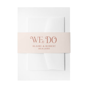 Blaire Neutral Modern Wedding Invitation Belly Band