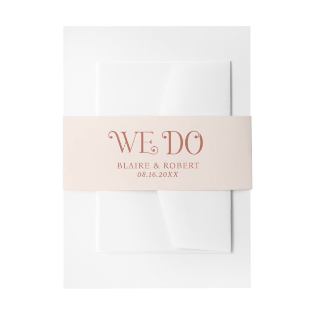Blaire Neutral Modern Wedding Invitation Belly Band (Front Example)