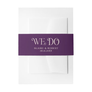 Blaire Purple Modern Wedding Invitation Belly Band