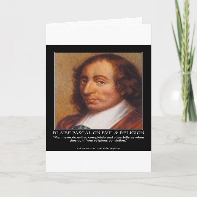 Blaise Pascal Religious Evil Quote Card (Front)