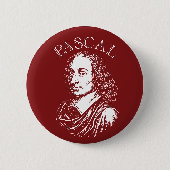 Blaise Pascal Round Pin (Front)