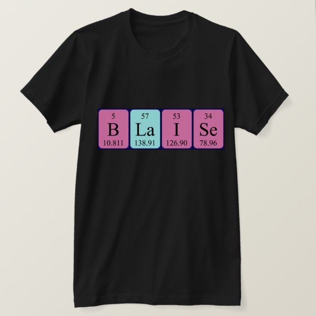 Blaise periodic table name shirt (Design Front)