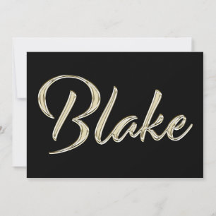 Blake Name white gold Handwriting Card