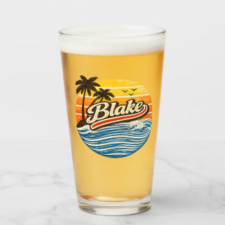 Blake Retro Sunset Name Design Glass