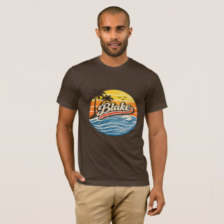 Blake Retro Sunset Name Design T-Shirt