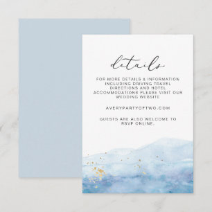 BLAKELY Dusty Blue Watercolor Wedding Details Card