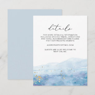 BLAKELY Sky Blue Watercolor Wedding Details Card