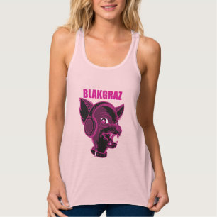 Blakgraz Lucy the Dog with Headphones Tank Top