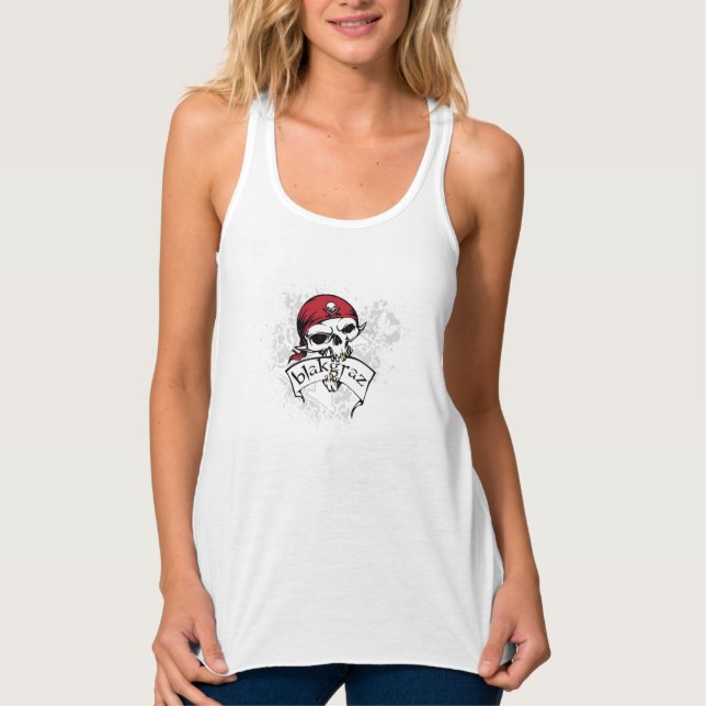 Blakgraz Pirate Skull Tank Top (Front)
