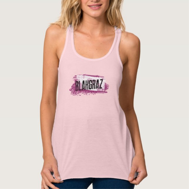 Blakgraz Purple & White Painted Tank Top (Front)