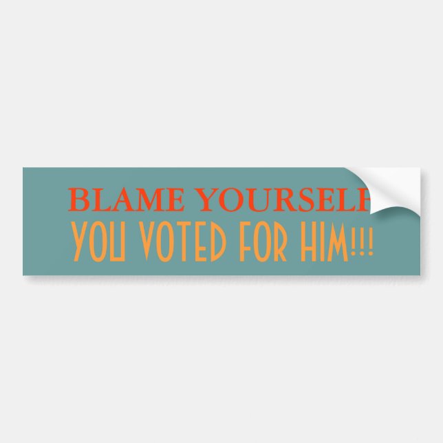 Blame Yourself, you voted for him Bumper Sticker (Front)