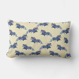 Blámóða 2 Blue Icelandic Horse Lumbar Cushion