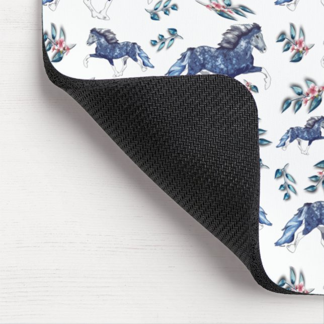 Blámóða and the Flowers Gaiting Icelandic Horse Mouse Pad (Corner)