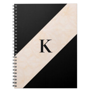 Blanc Cream Batik Black Monogrammed Notebook