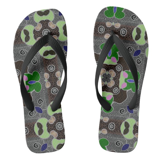 Blanc gris rouge de conception de Jimette de Jandals (Footbed)