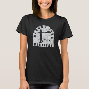 Blanch Lake Ice Fishing Michigan T-Shirt