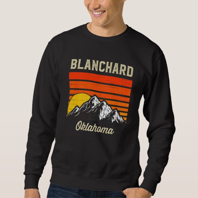 Blanchard Oklahoma Retro City State Vintage Usa Sweatshirt (Front)
