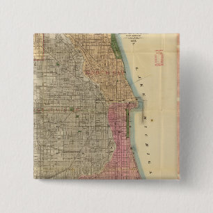 Blanchard's guide map of Chicago 15 Cm Square Badge