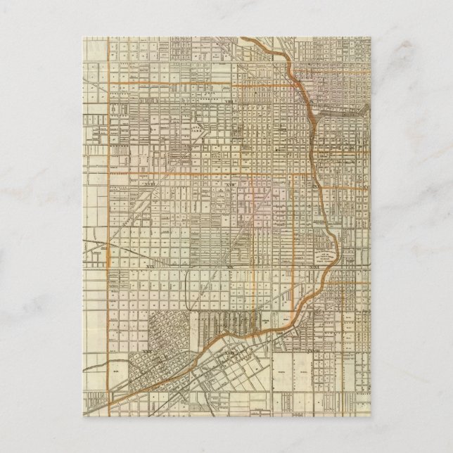 Blanchard's guide map of Chicago Postcard (Front)