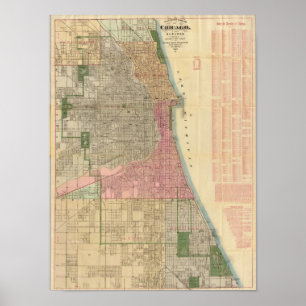 Blanchard's guide map of Chicago Poster