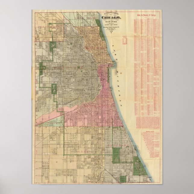 Blanchard's guide map of Chicago Poster (Front)