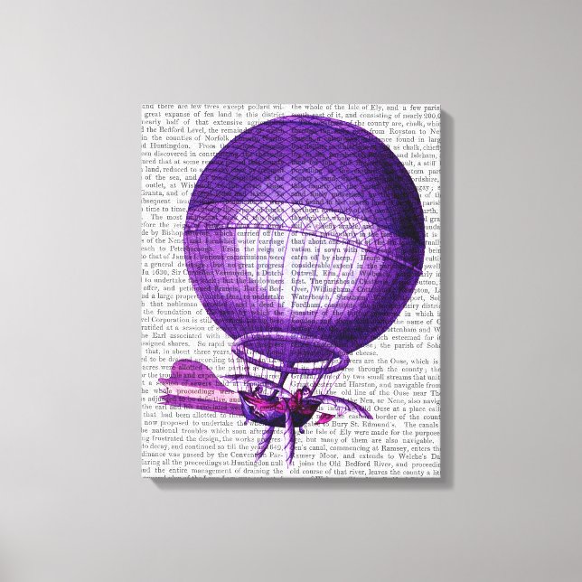 Blanchards Hydrogen (Purple) Hot Air Balloon 3 Canvas Print (Front)
