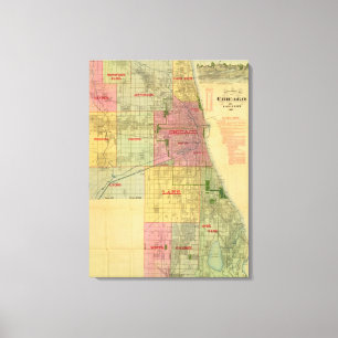 Blanchard's map of Chicago and environs Canvas Print