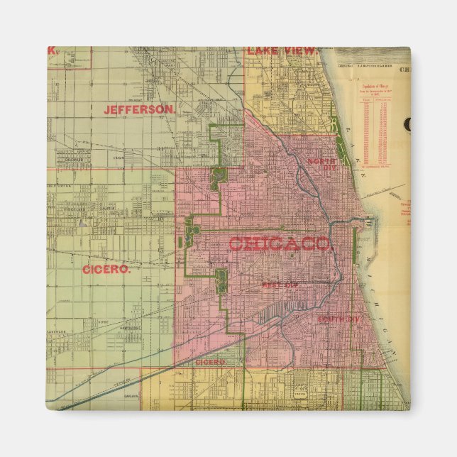 Blanchard's map of Chicago and environs Magnet (Front)
