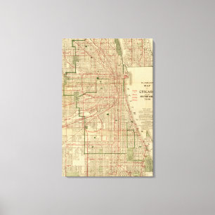 Blanchard's map of Chicago Canvas Print