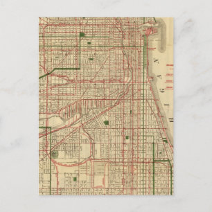 Blanchard's map of Chicago Postcard