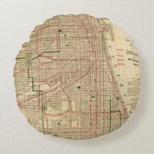 Blanchard's map of Chicago Round Cushion
