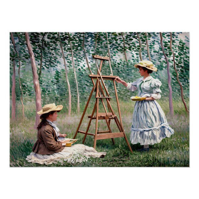 Blanche Hoschedé at Her Easel Poster (Front)