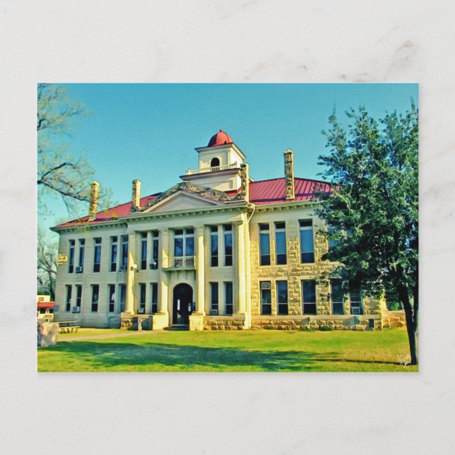 Blanco County Courthouse, Johnson City, TX Postcard (Front)