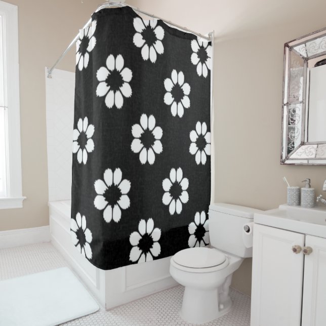 Blanco Petals Shower Curtain (In Situ)