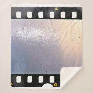 Blank 35mm film frame or strip on white background sherpa blanket