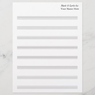 Blank 8 Stave Sheet Music