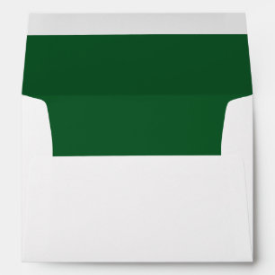 Blank A7 Dark Green Colour Lined White Envelopes