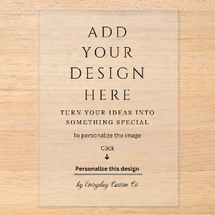 Blank Acrylic Card Add Photo & Text Make Unique Invitations