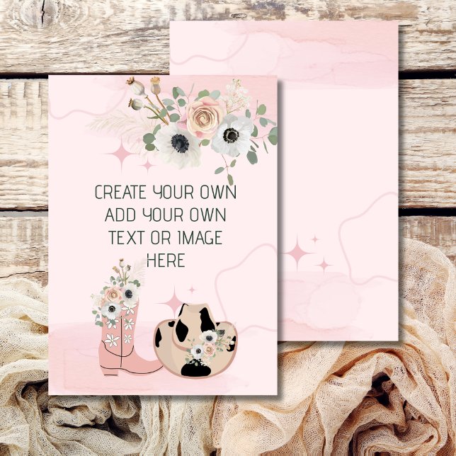 Blank Add Your Own DIY Western Cowgirl Saddle Up Invitation (Creator Uploaded)