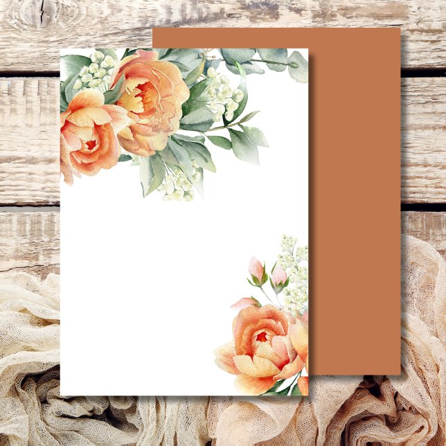 Blank Add Your Own Rustic Coral Flower Greenery Invitation (Creator Uploaded)