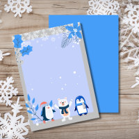 Blank Add Your Own snowflake penguins polar bear