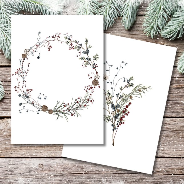 Blank Add Your Own Winterberry Rustic Boho Invitation (Creator Uploaded)