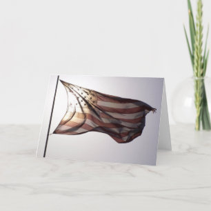 Blank American Flag Greeting Card