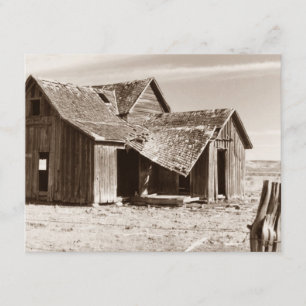 Blank Announcement Invitation Old Homestead Sepia
