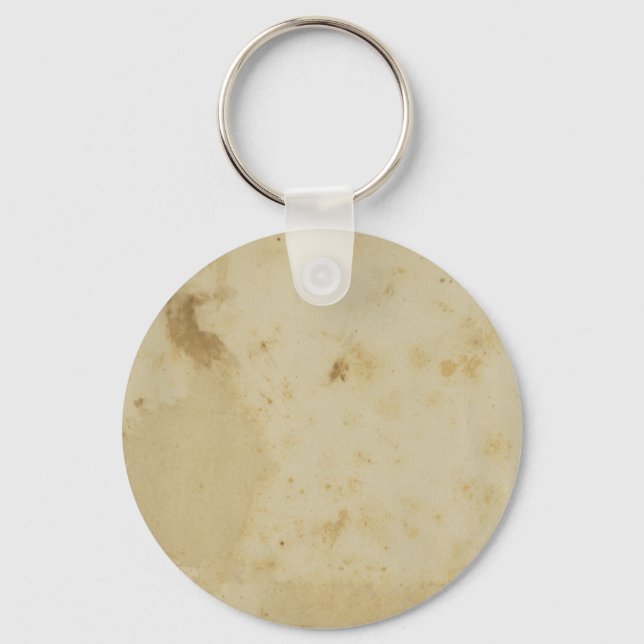 Blank Antique Stained 1870's Round Button Keychain (Front)