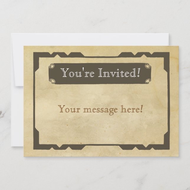 Blank Antique Theme Party Invitation (Front)